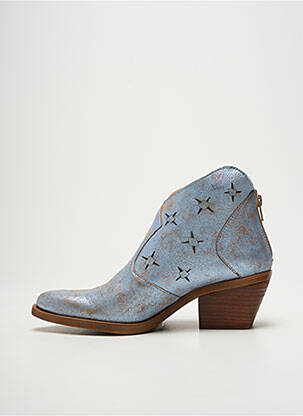 Bottines/boots tissage satiné talon de 4 à 6cm bleu CASTA femme