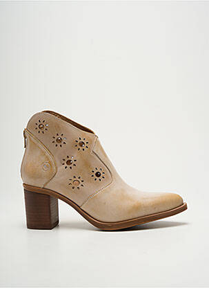 Bottines/boots tissage satiné talon de 4 à 6cm beige CASTA femme