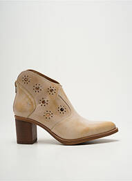 Bottines/boots tissage satiné talon de 4 à 6cm beige CASTA femme
