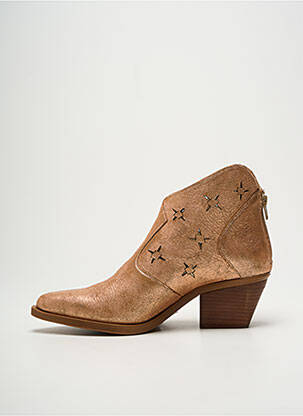 Bottines/boots tissage satiné talon de 4 à 6cm or CASTA femme