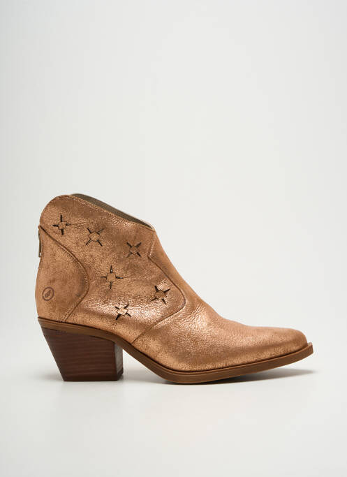 Bottines/boots tissage satiné talon de 4 à 6cm or CASTA femme