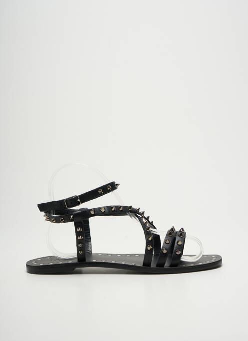 Sandales/nu pieds chiquet talon plat jusqu'à 3cm noir INUOVO femme