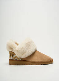 Chaussons/pantoufles bout rond talon plat jusqu'à 3cm beige SOIR ET MATIN femme