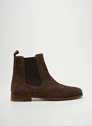 Bottines/boots nubuck talon plat jusqu'à 3cm marron SMS femme