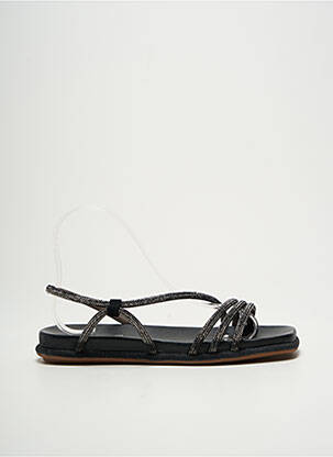 Sandales/nu pieds tissage satiné talon plat jusqu'à 3cm noir ALMA EN PENA femme