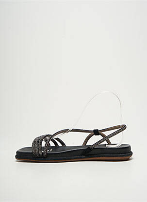 Sandales/nu pieds tissage satiné talon plat jusqu'à 3cm noir ALMA EN PENA femme