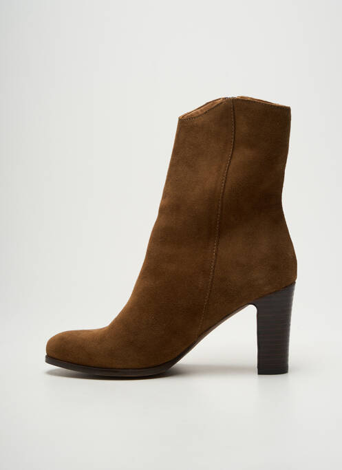Bottines/boots nubuck talon de 7 à 9cm marron ALIWELL femme