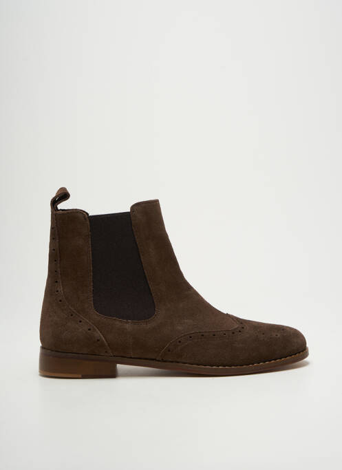 Bottines/boots nubuck talon plat jusqu'à 3cm marron SMS femme