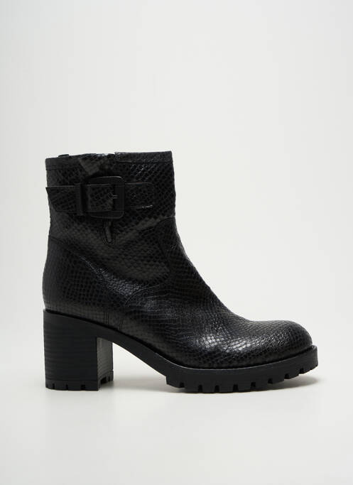 Bottines/boots tissage satiné talon de 4 à 6cm noir MINKA DESIGN femme
