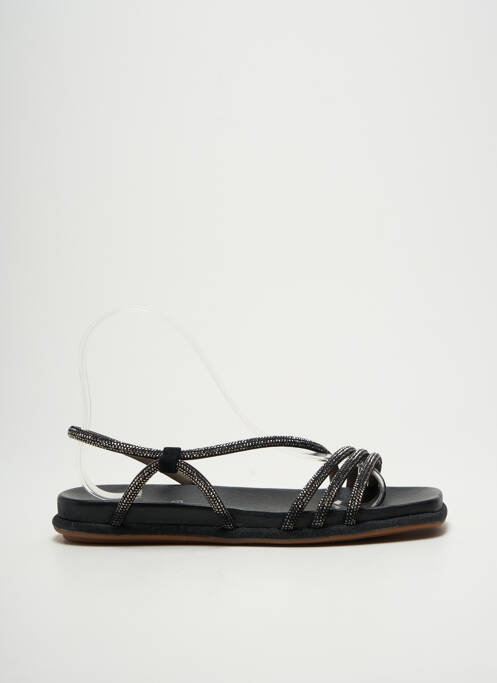 Sandales/nu pieds tissage satiné talon plat jusqu'à 3cm noir ALMA EN PENA femme