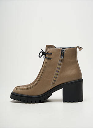 Bottines/boots matière lisse talon de 4 à 6cm beige EMILIE KARSTON femme