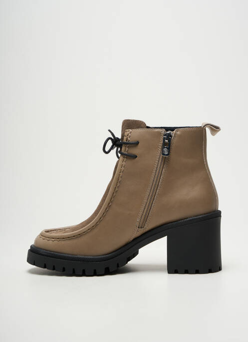 Bottines/boots matière lisse talon de 4 à 6cm beige EMILIE KARSTON femme
