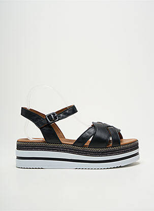 Sandales/nu pieds matière lisse talon de 4 à 6cm noir LUNE & L'AUTRE femme