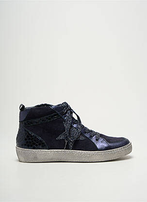 Baskets nubuck talon plat jusqu'à 3cm bleu REQINS femme