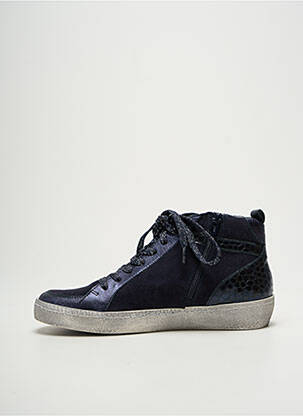 Baskets nubuck talon plat jusqu'à 3cm bleu REQINS femme