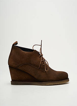 Derbies nubuck talon de 7 à 9cm marron PINTO DI BLU femme