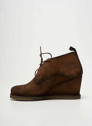 Derbies nubuck talon de 7 à 9cm marron PINTO DI BLU femme