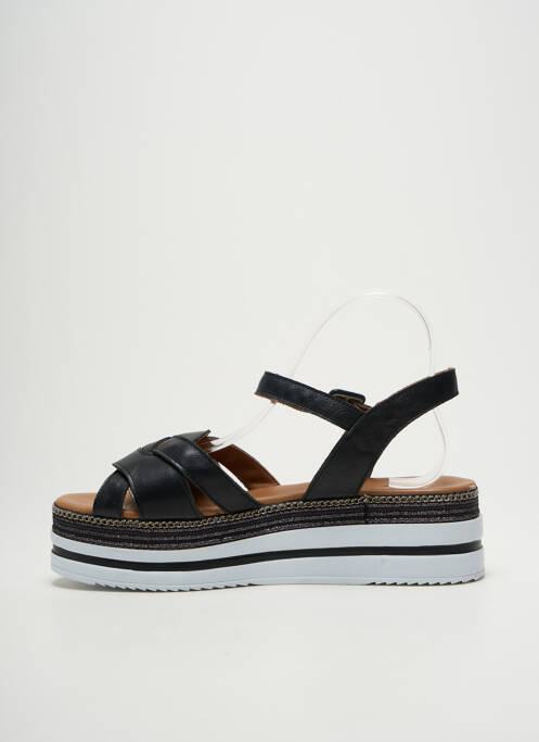 Sandales/nu pieds matière lisse talon de 4 à 6cm noir LUNE & L'AUTRE femme