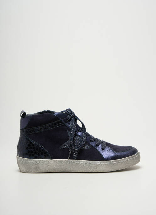 Baskets nubuck talon plat jusqu'à 3cm bleu REQINS femme