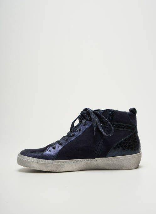 Baskets nubuck talon plat jusqu'à 3cm bleu REQINS femme