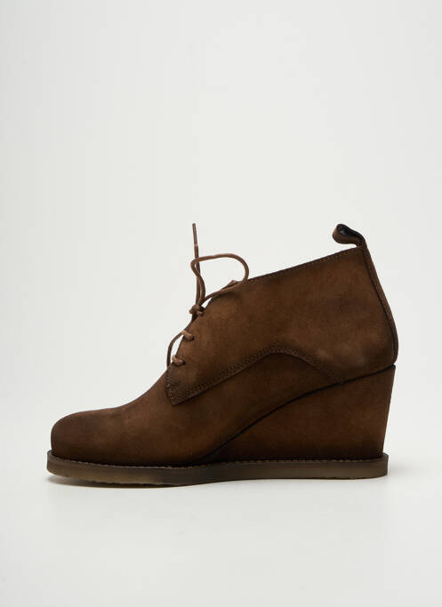 Derbies nubuck talon de 7 à 9cm marron PINTO DI BLU femme