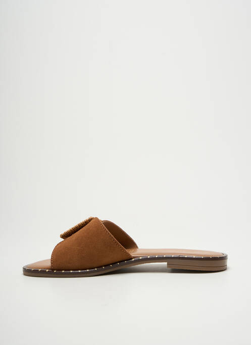 Mules/sabots chiquet talon plat jusqu'à 3cm marron MARCO TOZZI femme