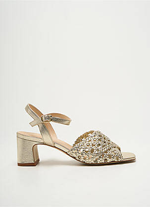 Sandales/nu pieds matière lisse talon de 4 à 6cm or SOFIA COSTA femme