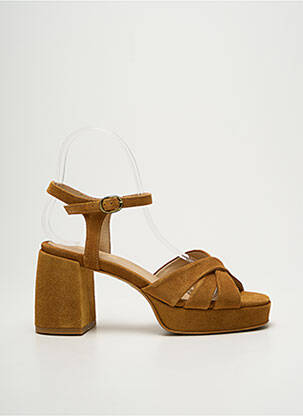 Sandales/nu pieds fermeture boucle(s) talon de 7 à 9cm marron REQINS femme