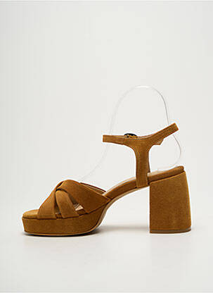 Sandales/nu pieds fermeture boucle(s) talon de 7 à 9cm marron REQINS femme