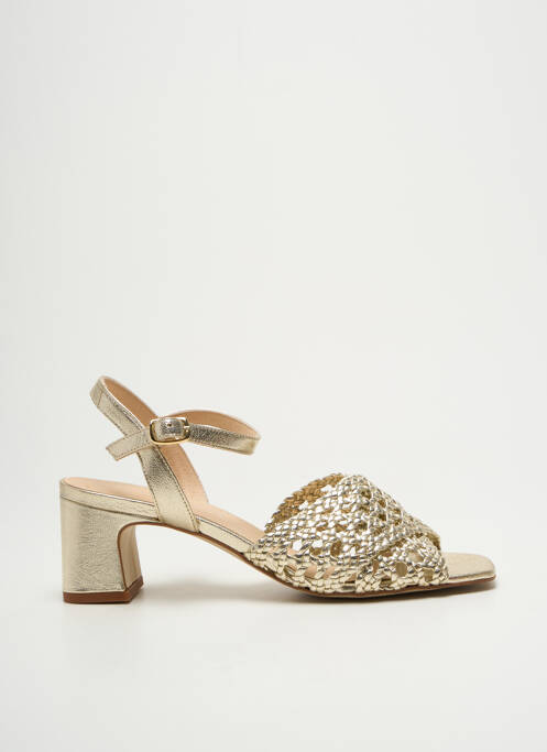 Sandales/nu pieds matière lisse talon de 4 à 6cm or SOFIA COSTA femme