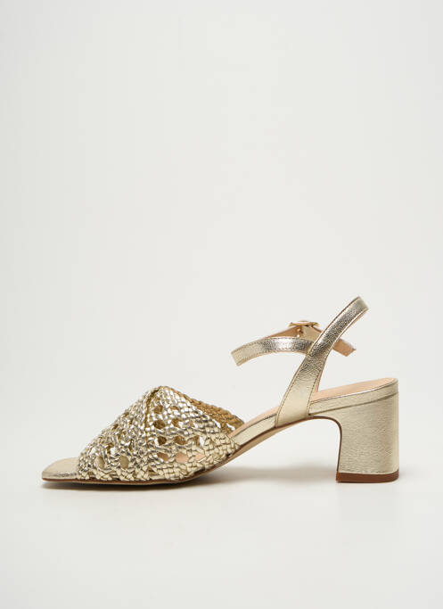 Sandales/nu pieds matière lisse talon de 4 à 6cm or SOFIA COSTA femme
