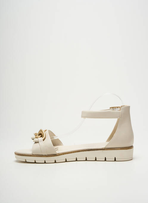 Sandales/nu pieds tissage satiné talon plat jusqu'à 3cm beige MARCO TOZZI femme