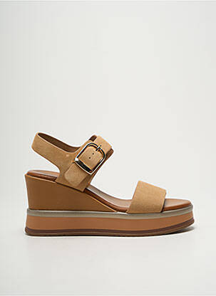 Sandales/nu pieds talon compensé talon de 7 à 9cm marron INUOVO femme