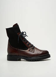 Bottines/boots tissage satiné talon plat jusqu'à 3cm marron REQINS femme
