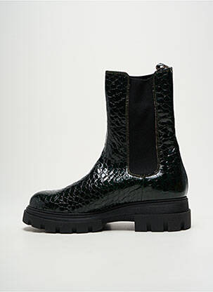 Bottines/boots tissage satiné talon de 4 à 6cm vert MINKA DESIGN femme