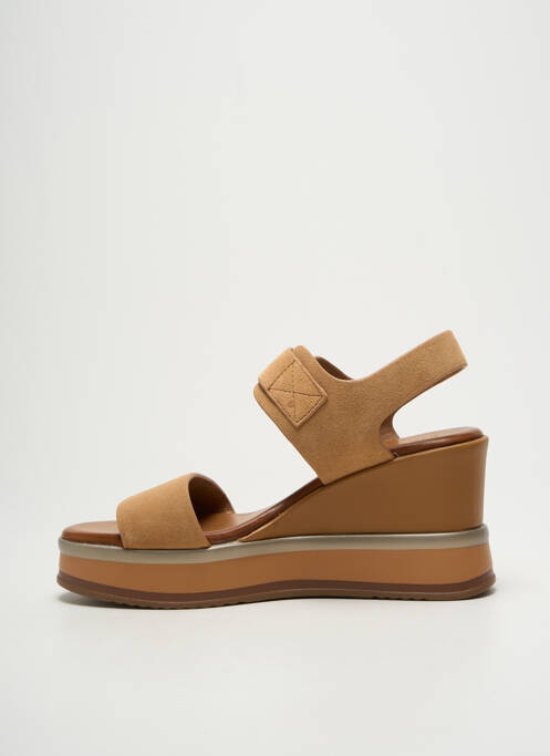 Sandales/nu pieds talon compensé talon de 7 à 9cm marron INUOVO femme