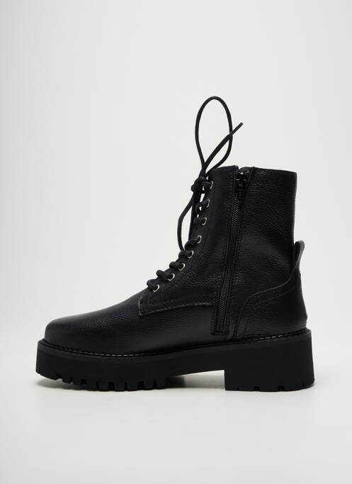 Bottines/boots matière lisse talon de 4 à 6cm noir REQINS femme