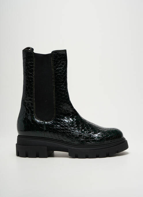 Bottines/boots tissage satiné talon de 4 à 6cm vert MINKA DESIGN femme