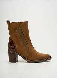 Bottines/boots tissage satiné talon de 4 à 6cm marron CASTA femme