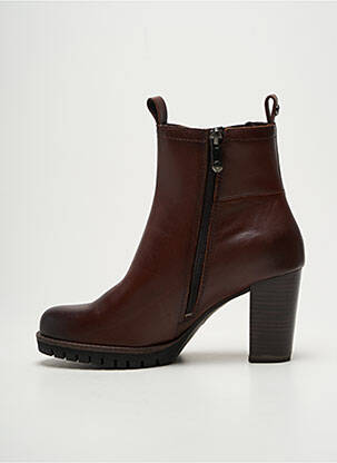 Bottines/boots matière lisse talon de 7 à 9cm marron MARCO TOZZI femme