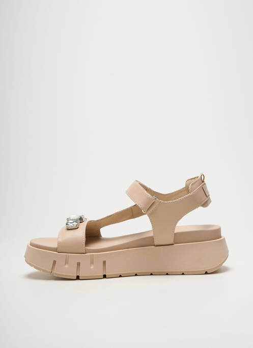 Sandales/nu pieds tissage satiné talon de 4 à 6cm beige NERO GIARDINI femme