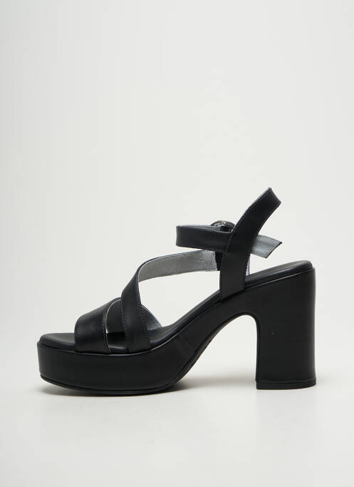 Sandales/nu pieds semi compensé talon de 7 à 9cm noir NERO GIARDINI femme