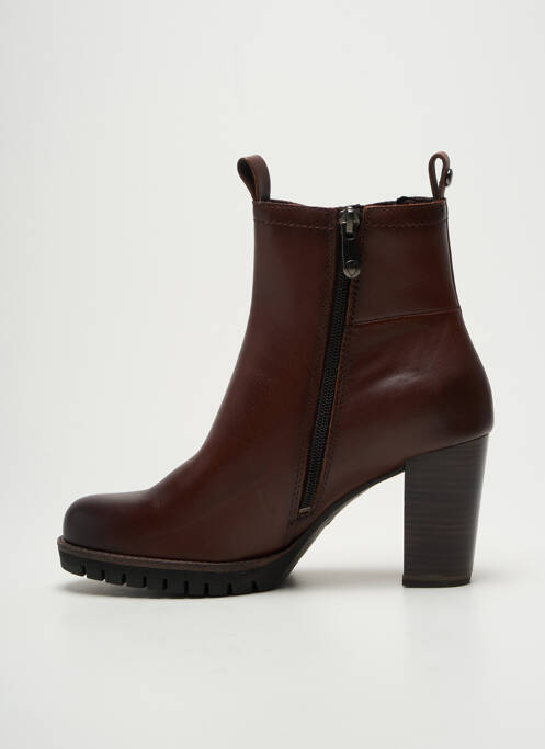 Bottines/boots matière lisse talon de 7 à 9cm marron MARCO TOZZI femme