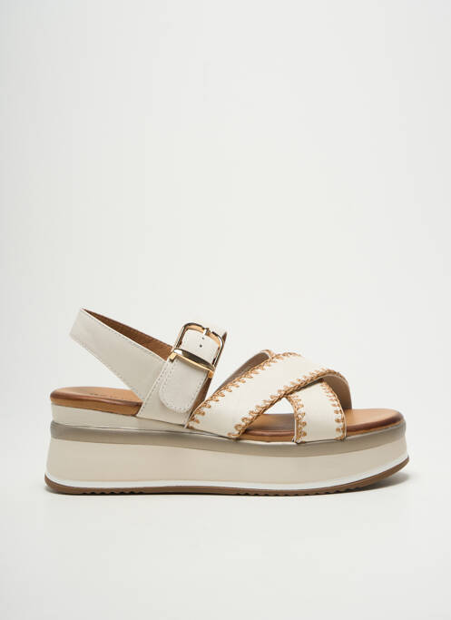 Sandales/nu pieds talon compensé talon de 4 à 6cm beige INUOVO femme