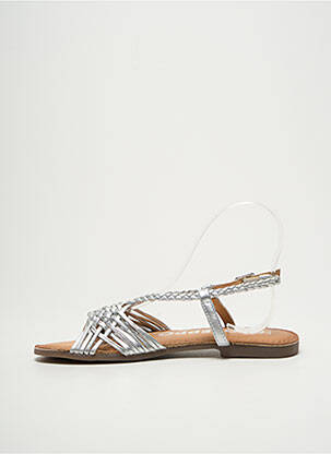 Sandales/nu pieds chiquet talon plat jusqu'à 3cm argent GIOSEPPO femme