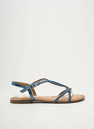 Sandales/nu pieds chiquet talon plat jusqu'à 3cm bleu GIOSEPPO femme