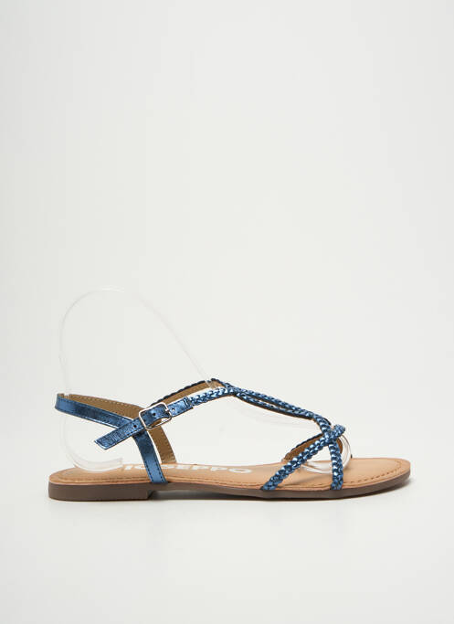 Sandales/nu pieds chiquet talon plat jusqu'à 3cm bleu GIOSEPPO femme