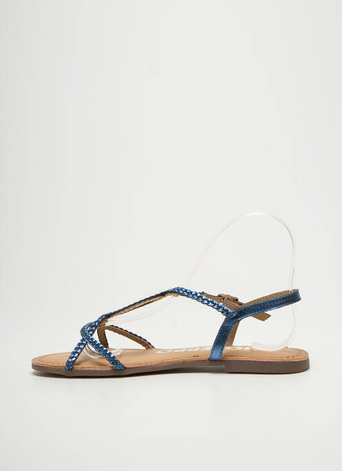 Sandales/nu pieds chiquet talon plat jusqu'à 3cm bleu GIOSEPPO femme