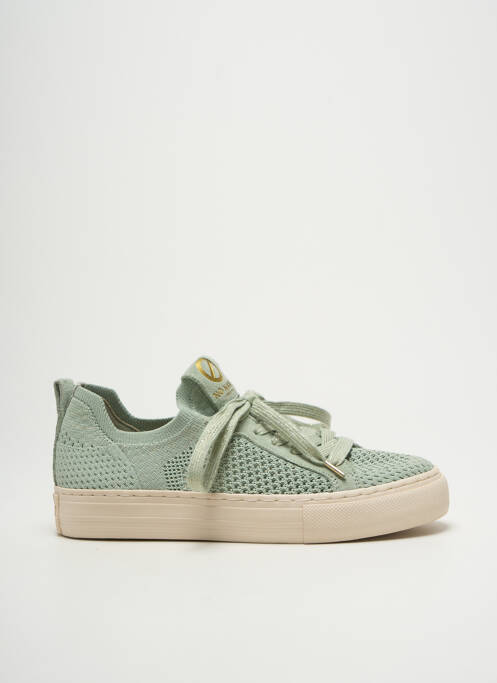 Baskets tissage satiné talon plat jusqu'à 3cm vert NO NAME femme