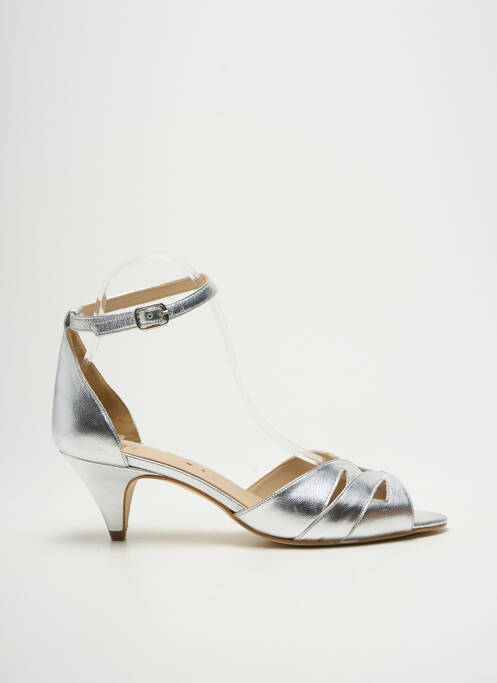 Sandales/nu pieds matière lisse talon de 4 à 6cm argent OTESS femme